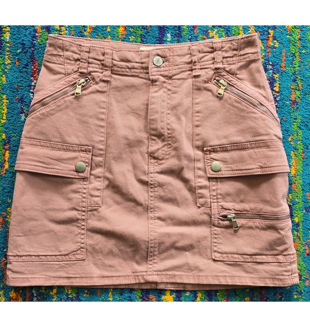 NWT Free People Cargo Mini Skirt In Dusty Lilac Womens Size 26 Waist